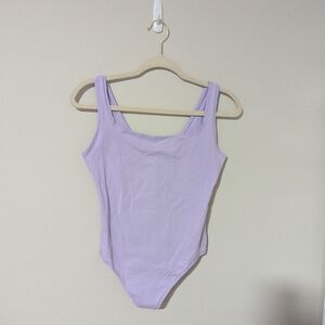 NWT PINK Victoria's Secret Light Purple Bodysuit SZ L